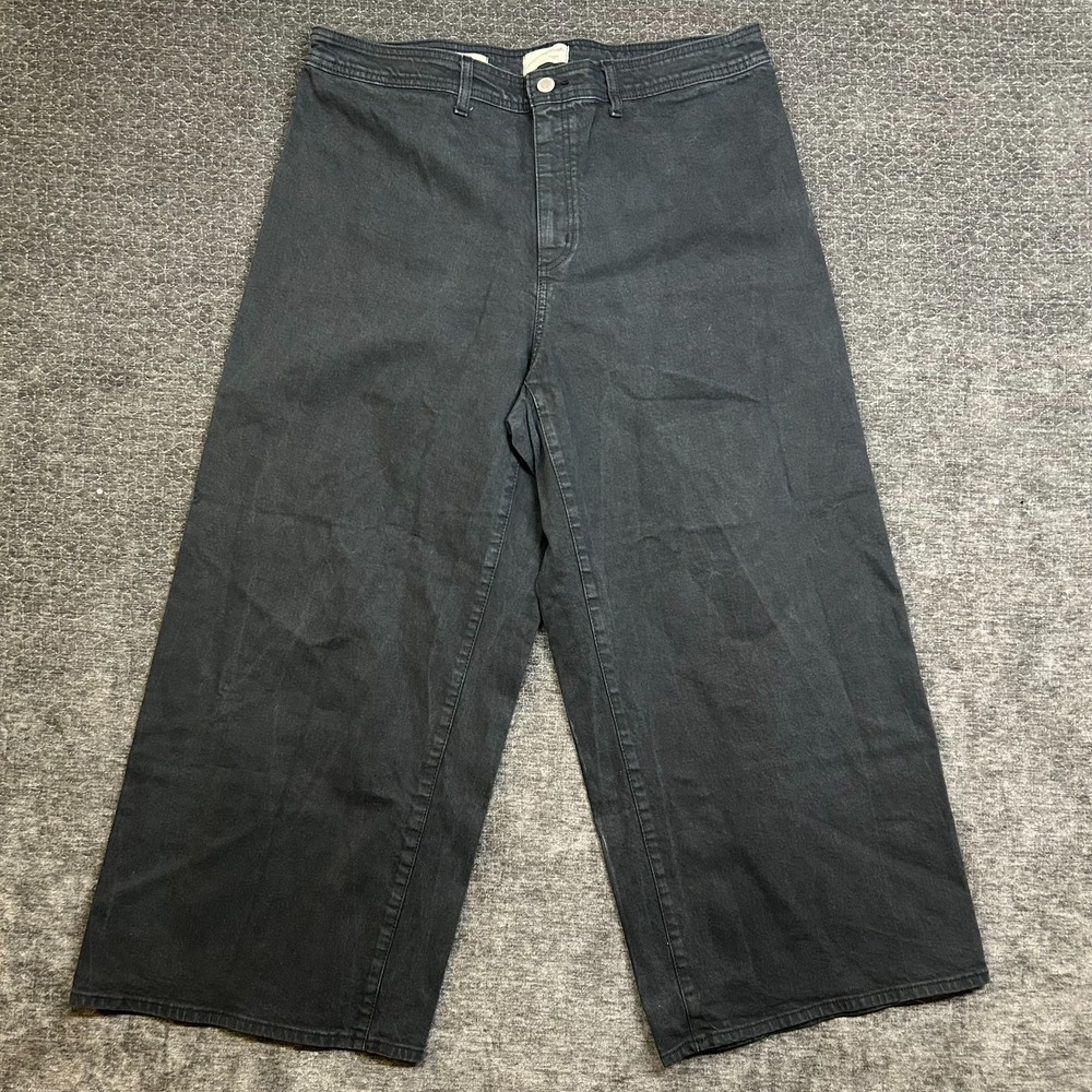 Universal Thread Sailor Wide Leg Jeans Womens 17 Black Good Stretch High Rise